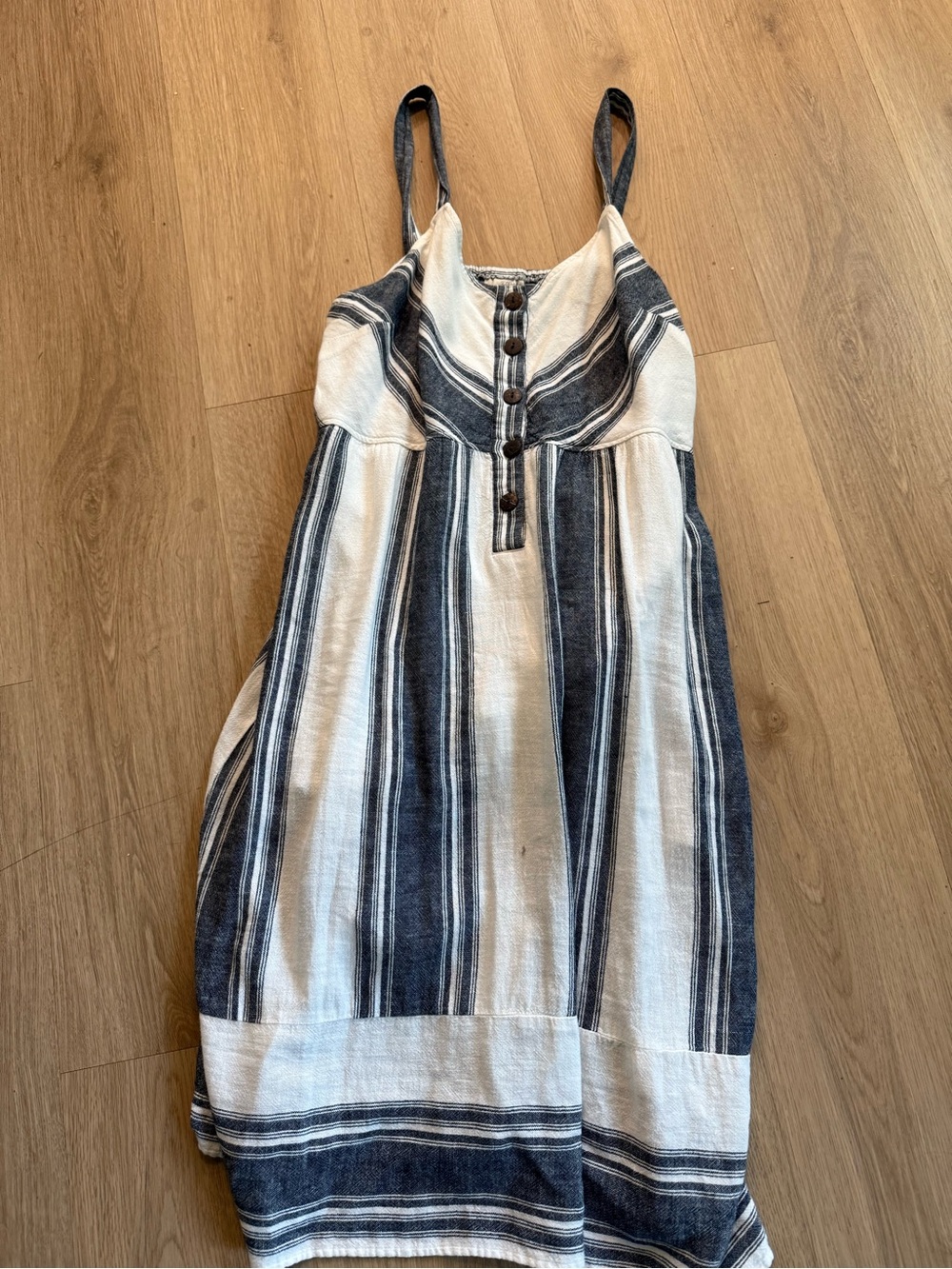 Universal Thread Navy and White Striped Button-Front dress Adult medium